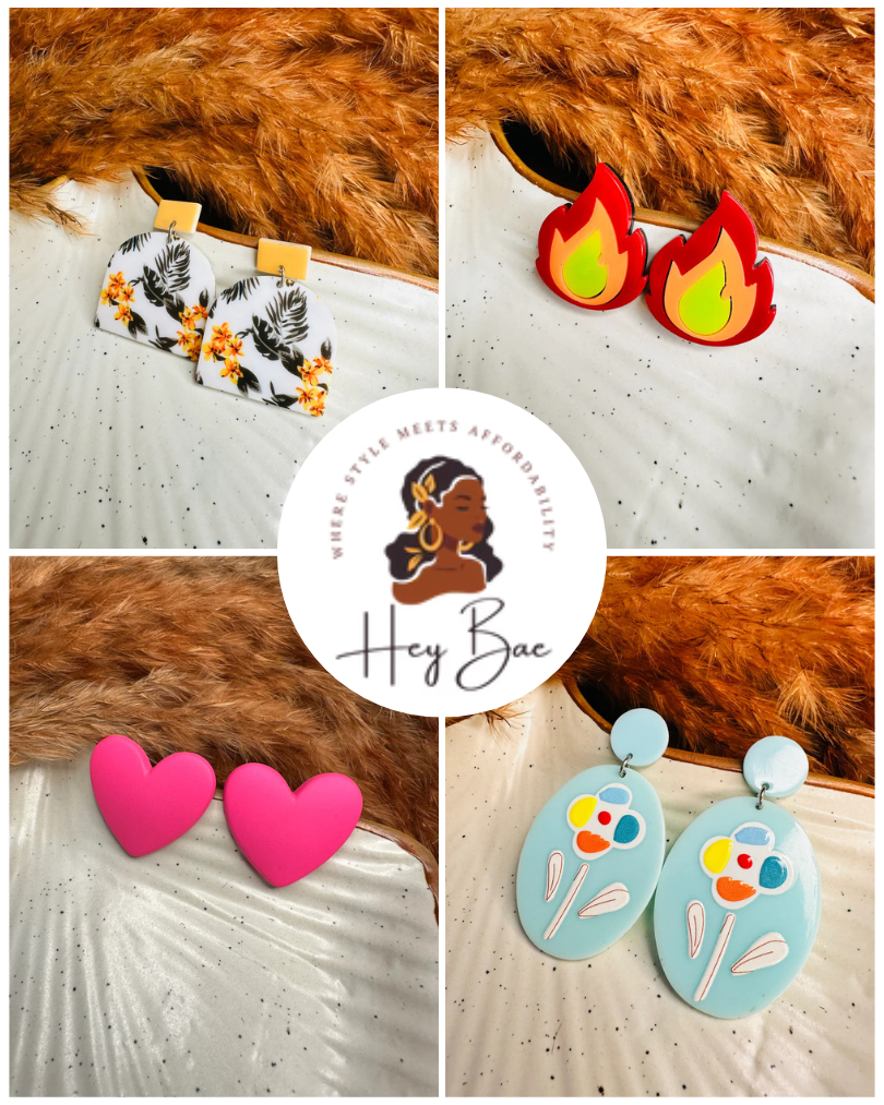 Polka Dotted Heart Shape Quirky Earrings: Playful polka dotted heart-shaped earrings by HeyBae, lightweight and fun for casual or festive looks.