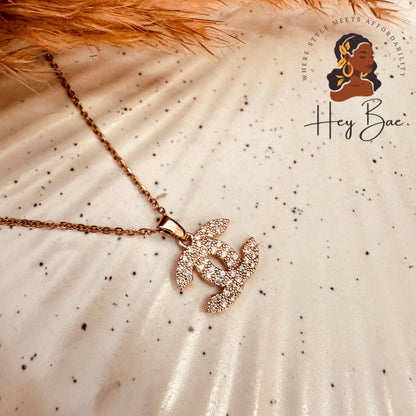 HeyBae CC Pendant & Chain Set for Women & Girls