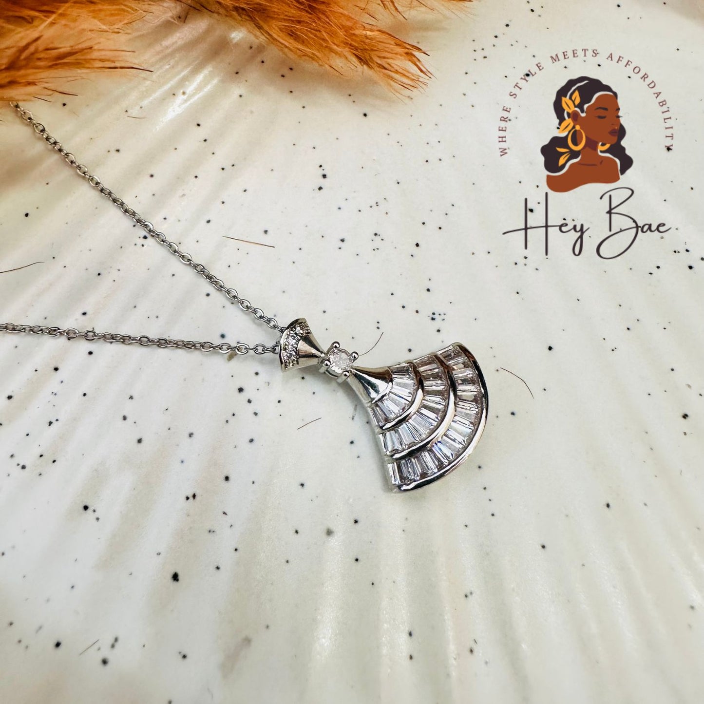 HeyBae Silver Crystal Pendant Necklace | Versatile Ethnic & Western Jewelry