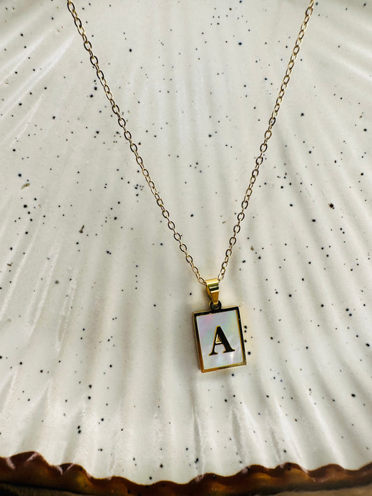 Alphabet Pendant Necklace gAlden anti tarnish alphabet A