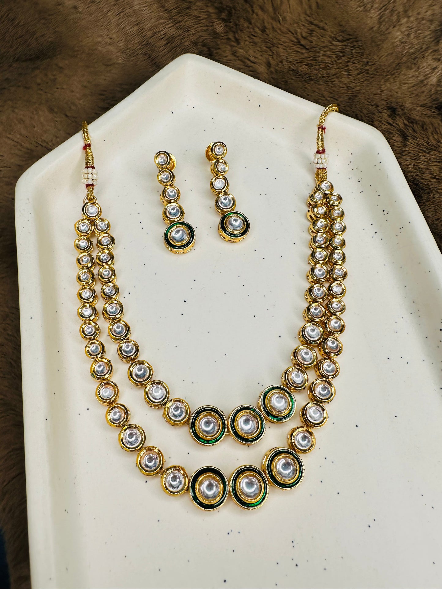 Double line kundan necklace set – Hey Bae