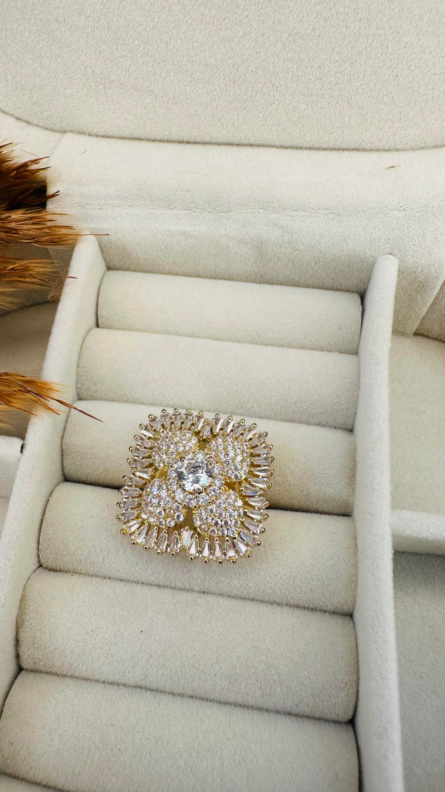 Party luxe baguette American diamond ring