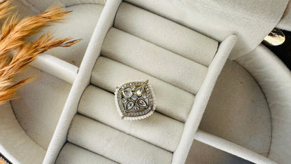 Bridal ethnic wedding kundan statement ring