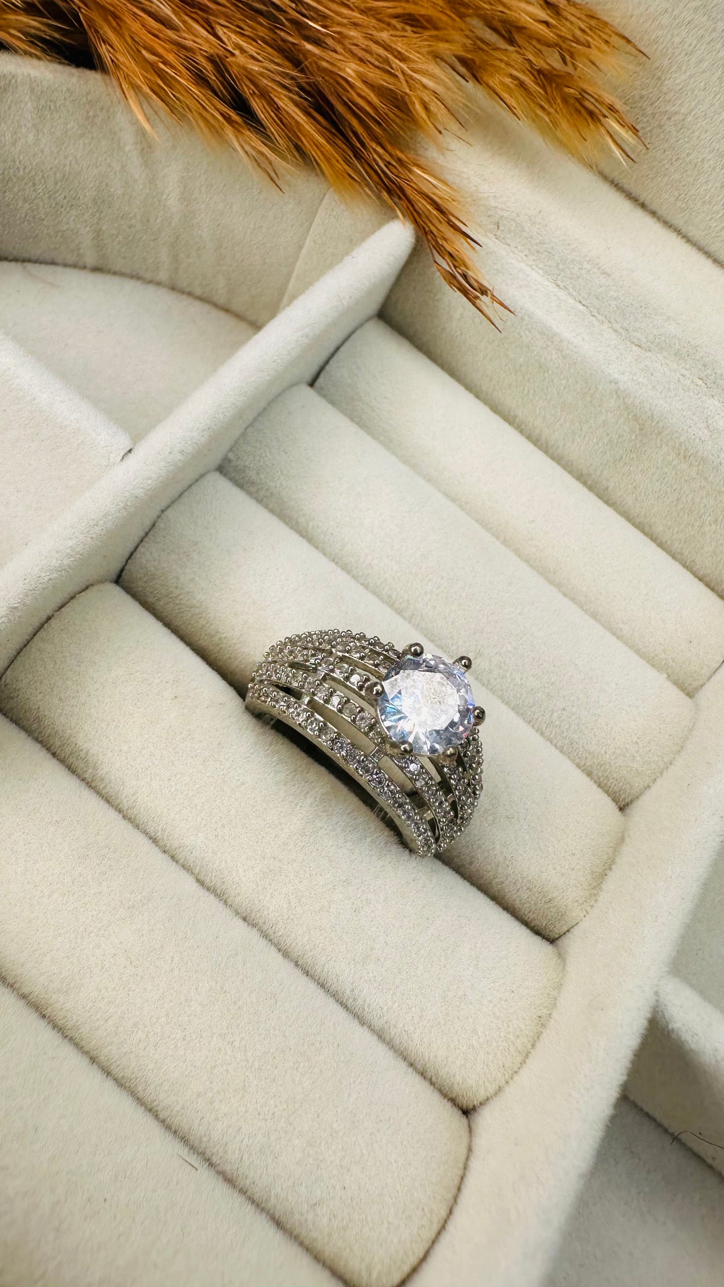 Multi-row solitaire CZ silver ring Hey Bae