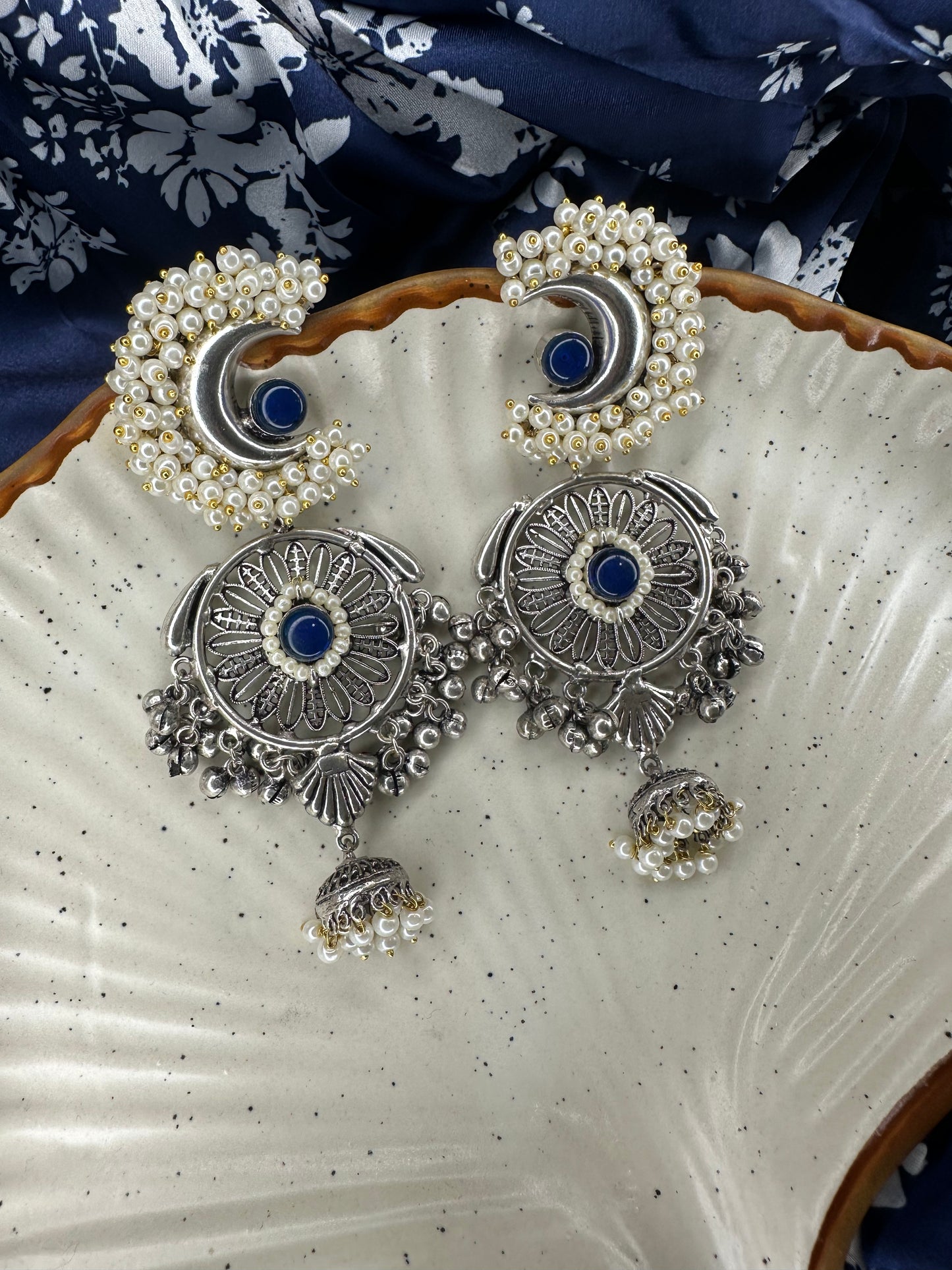 HeyBae Ethnic Long Drop Earrings with Pearl Kundan with Women