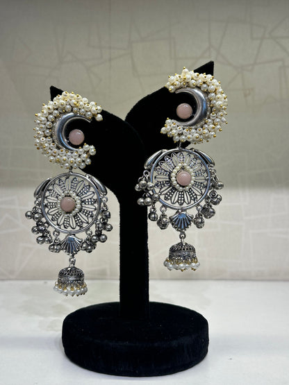 HeyBae Ethnic Long Drop Earrings with Pearl Kundan with Women