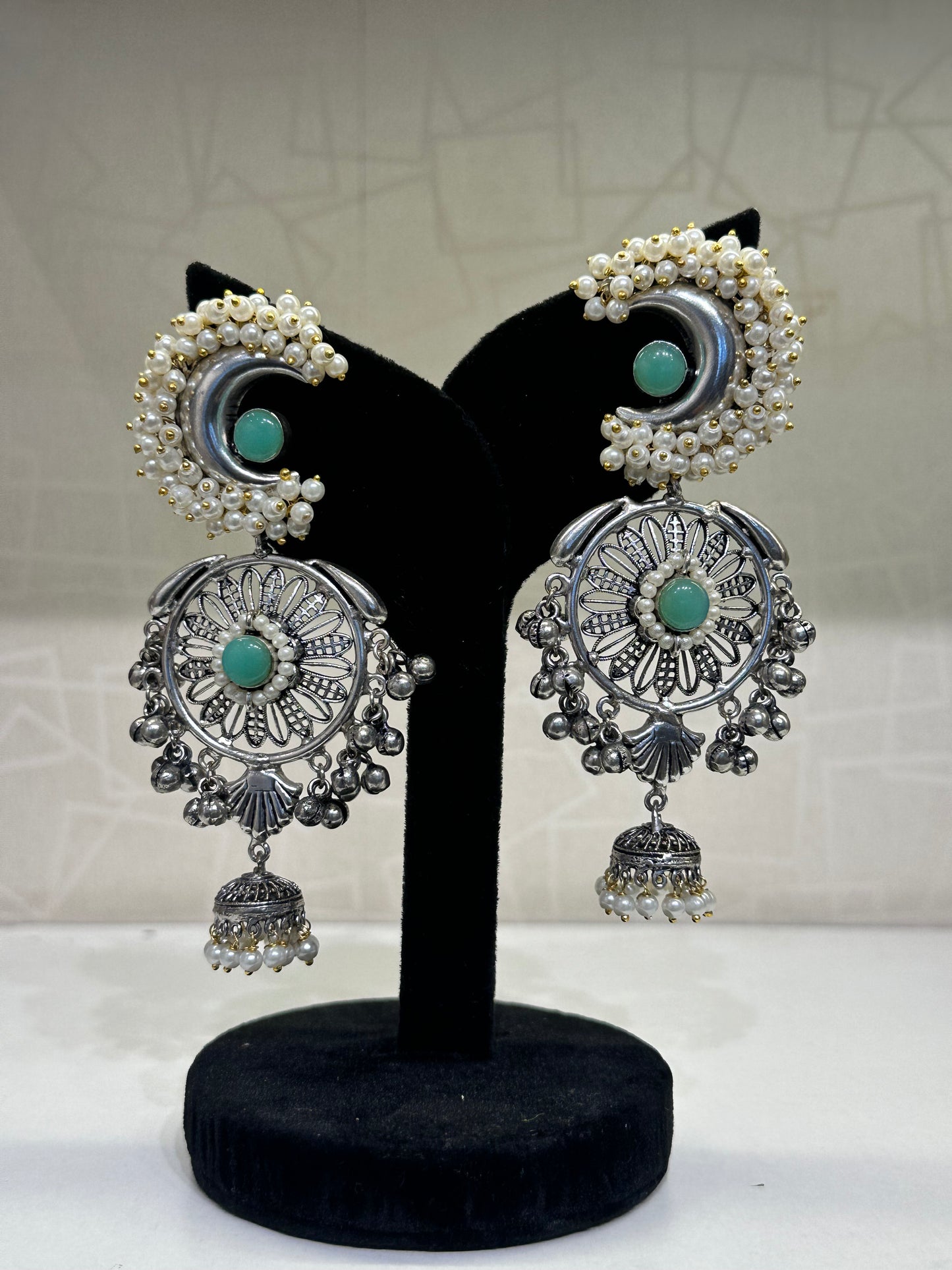 HeyBae Ethnic Long Drop Earrings with Pearl Kundan with Women