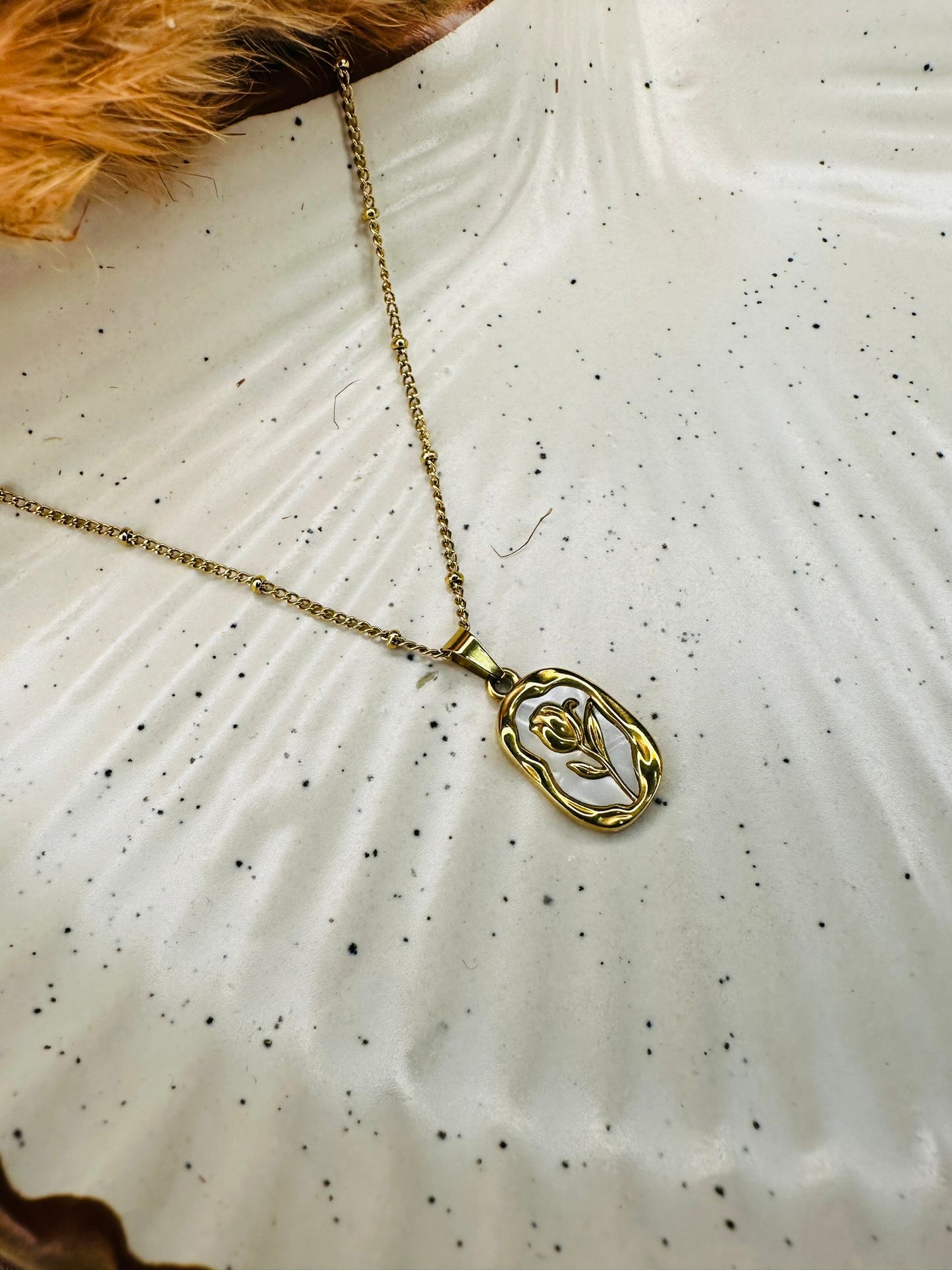 HeyBae Rose Pendant Necklace for Women & Girls - Stainless Steel, Rose Gold & Gold