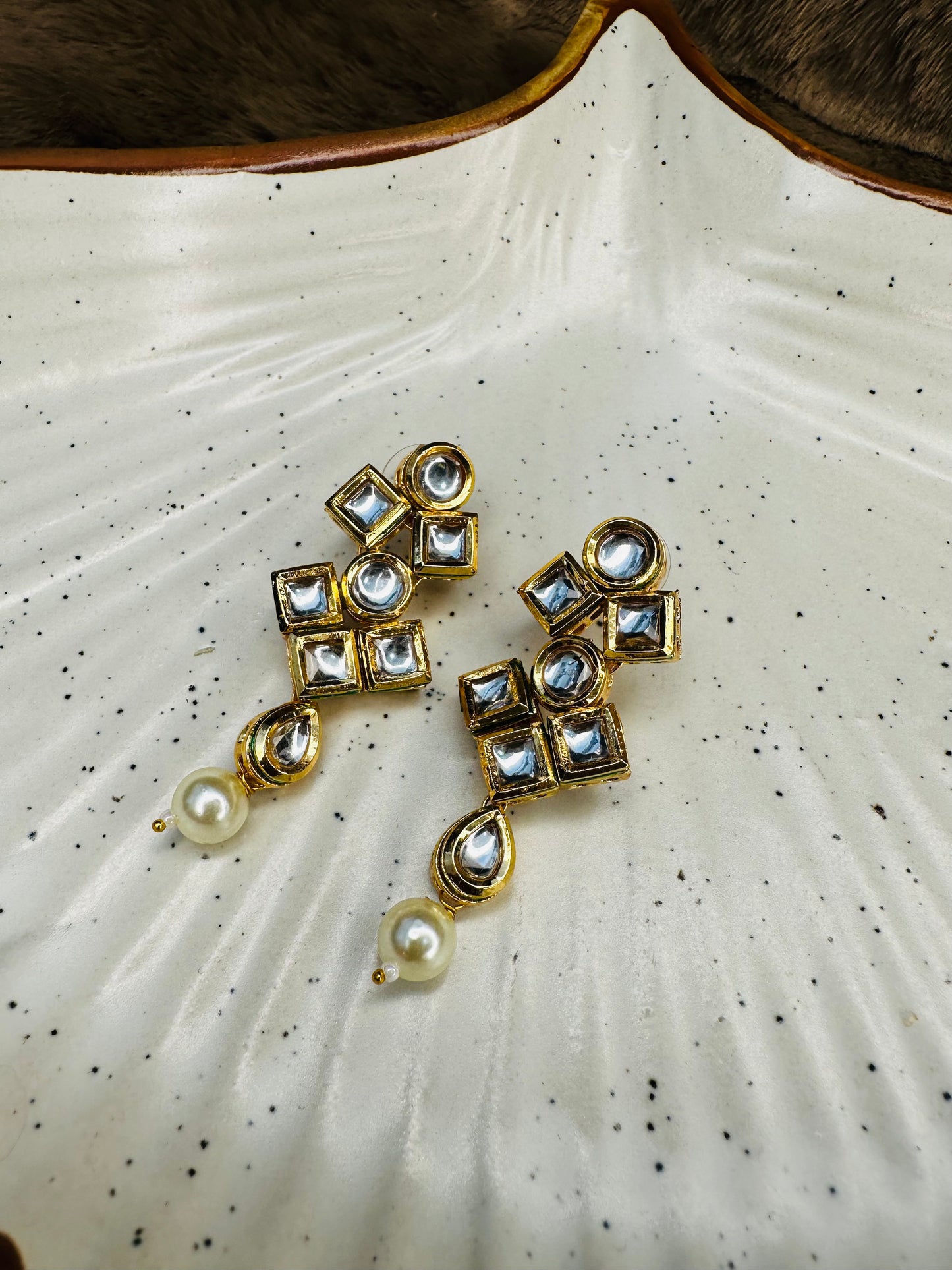 HeyBae Gold-Plated Kundan & Pearl Necklace Set – Ethnic Jewellery for Women
