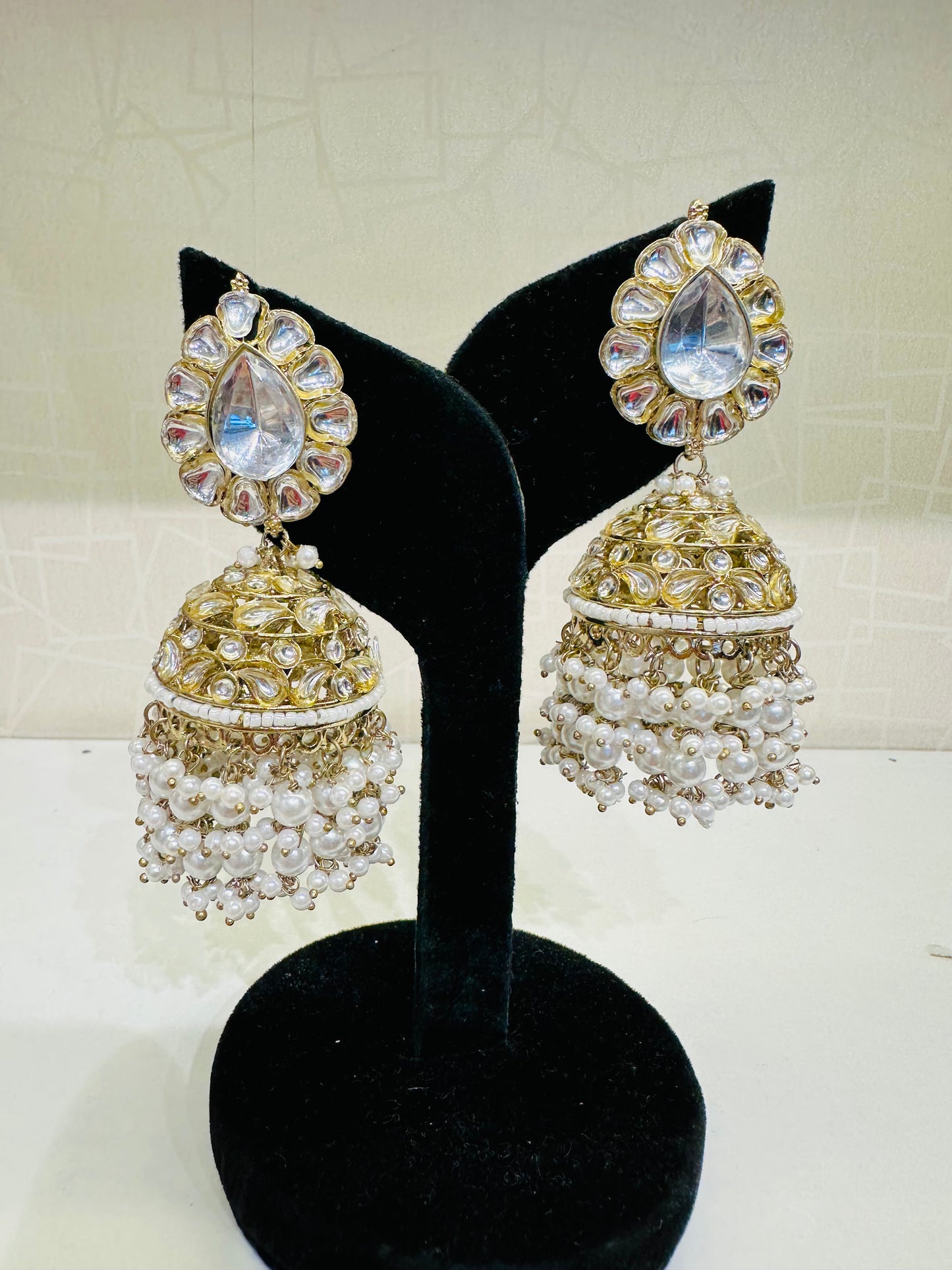 HeyBae Lightweight Ethnic Stone Jhumke Earrings - Festive Wear