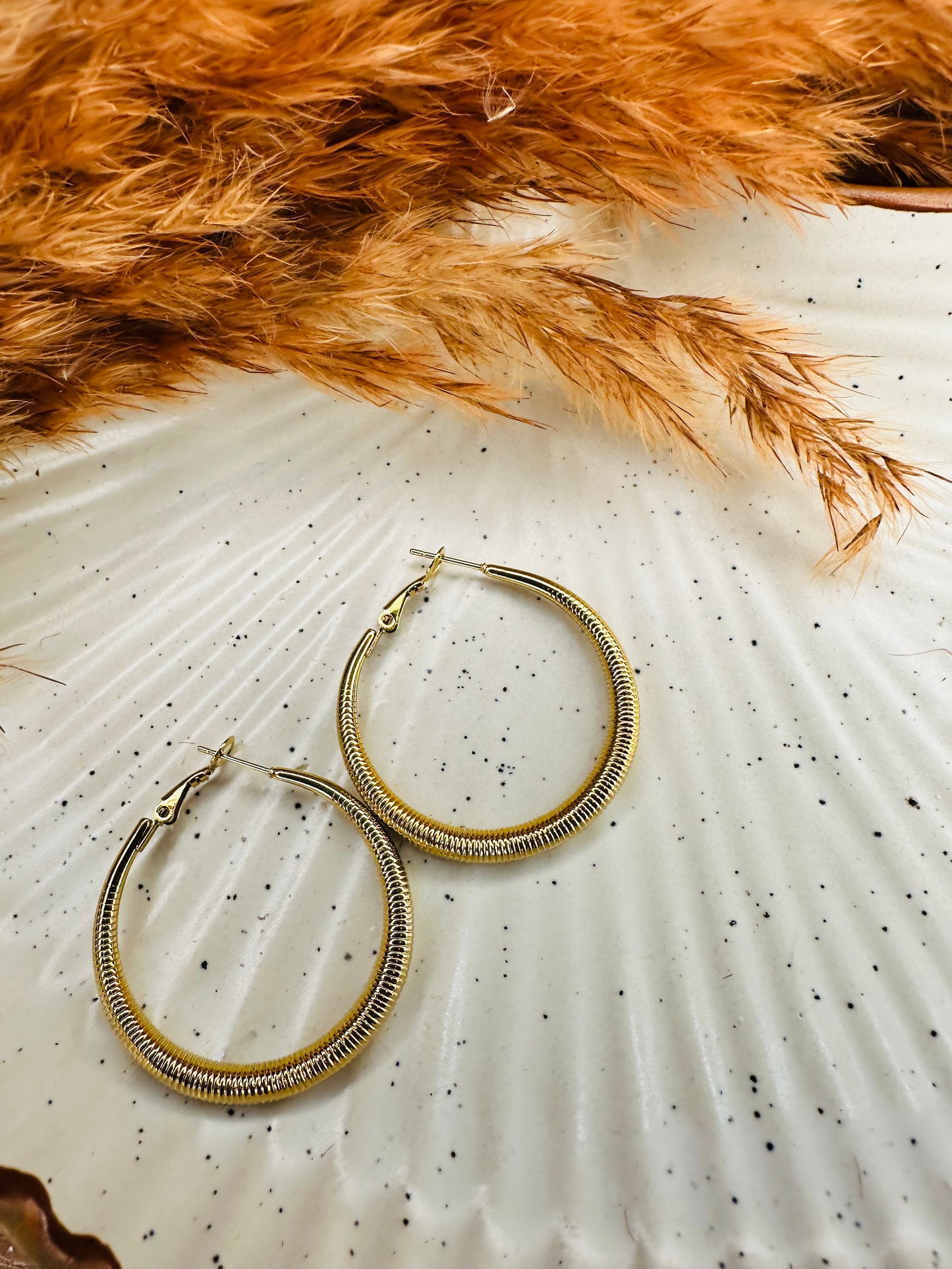 HeyBae Gold Plated Big Hoop Round Earrings for Women