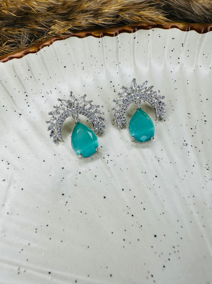 HeyBae Elegant AD Stud Teardrop Stone Earrings for Ethnic Wear