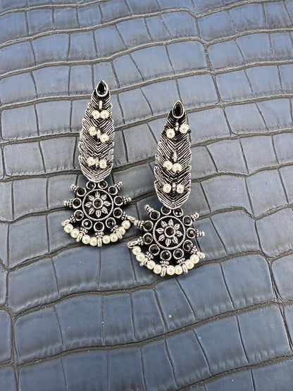 HeyBae Big Oxidised Earrings for Women – Ethnic & Western Statement Earrings