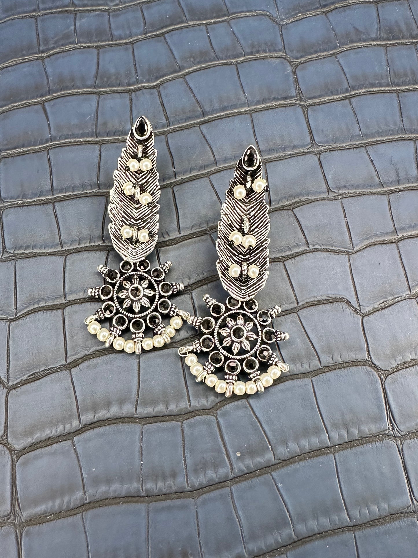 HeyBae Big Oxidised Earrings for Women – Ethnic & Western Statement Earrings