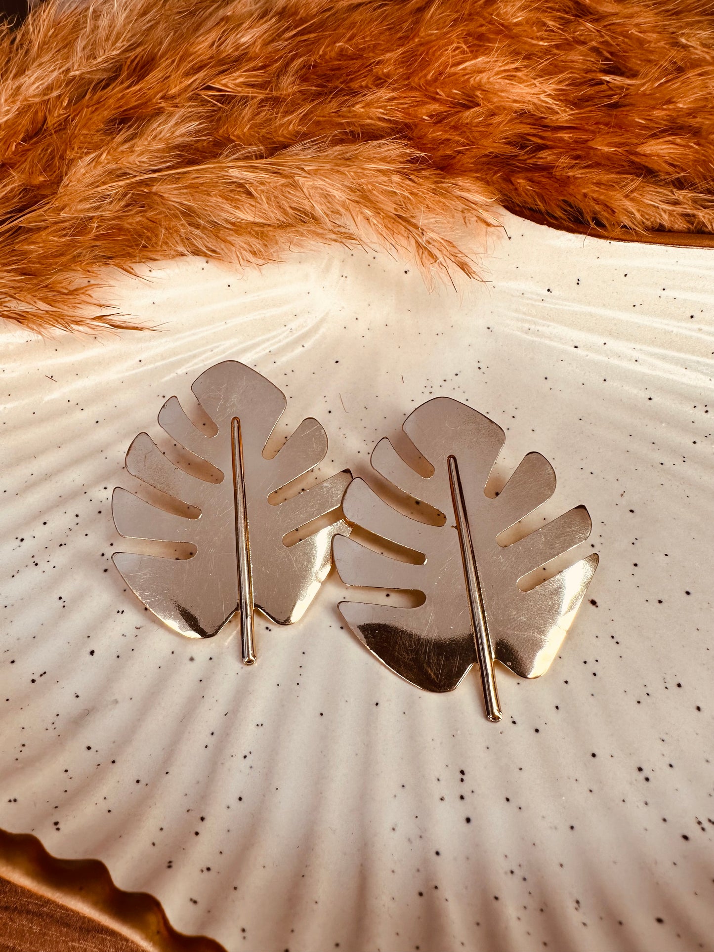 HeyBae Silver Metal Quirky Leaf Earrings for Women & Girls