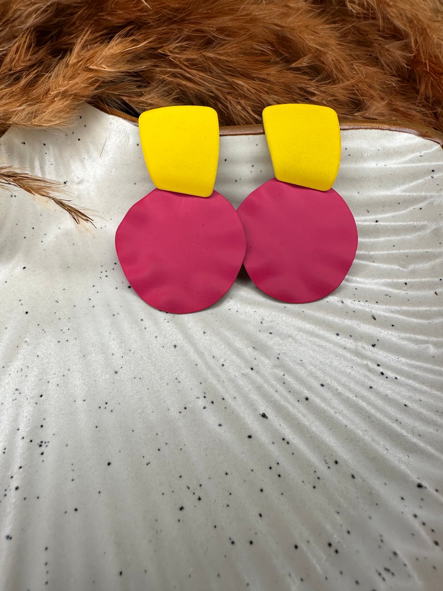 Heybae Quirky Geometric Colorful Earrings for Women - Colorful Statement Earrings