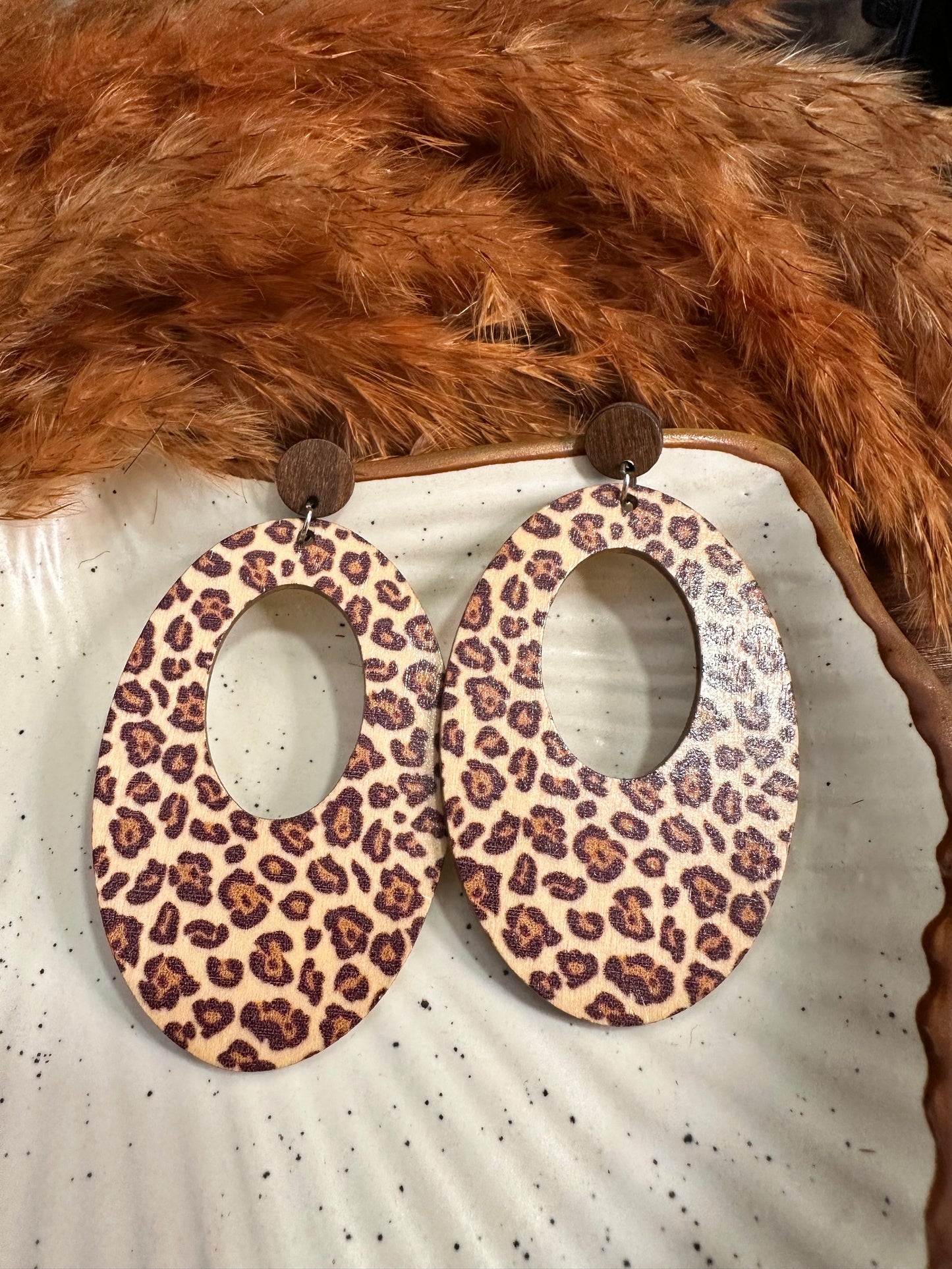 HeyBae Leopard Print Statement Earrings | Bold & Trendy | ₹249