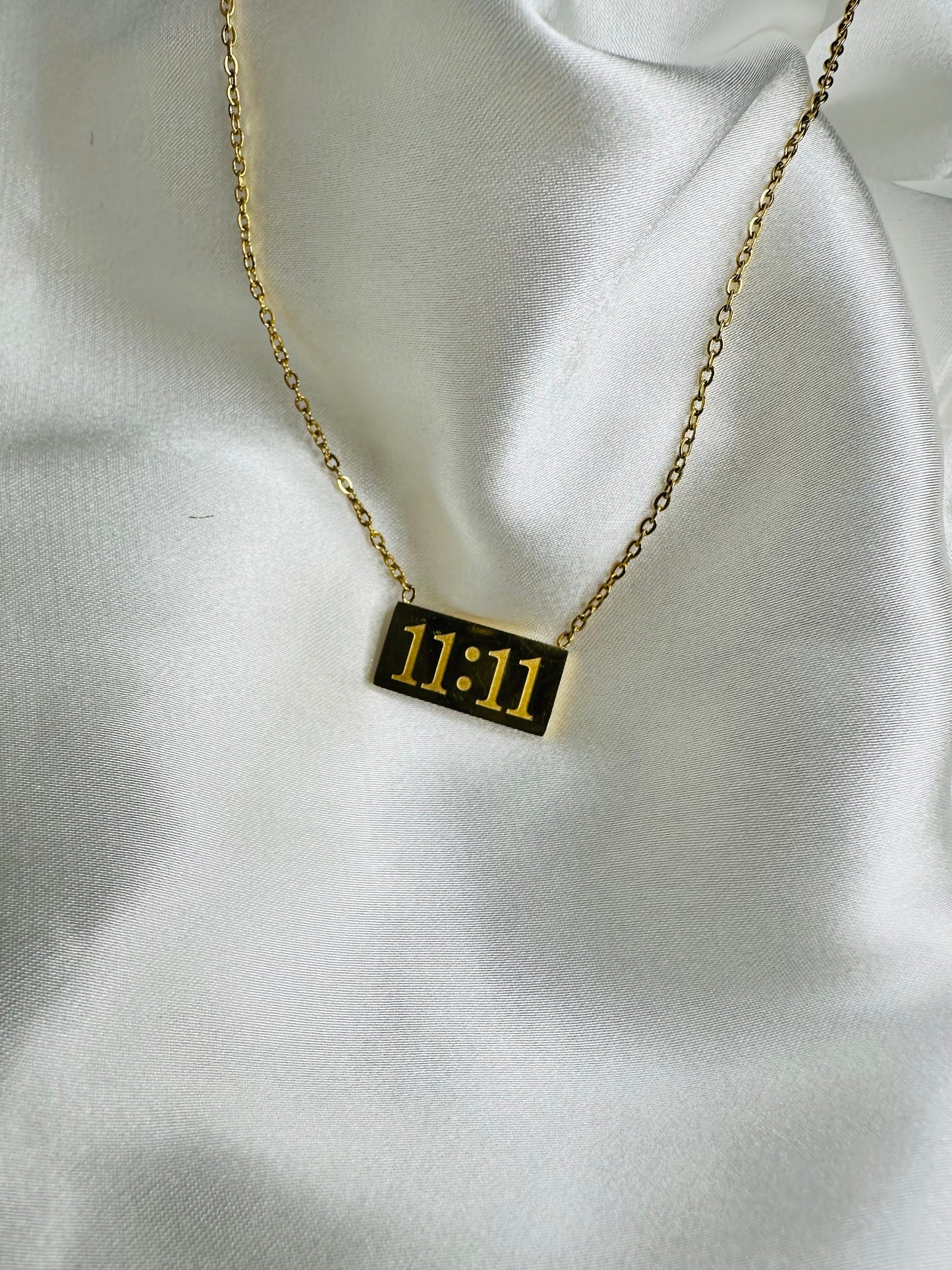 HeyBae Anti Tarnish 11:11 Angel Make a Wish Good Luck Chain Pendant Necklace for Women & Girls