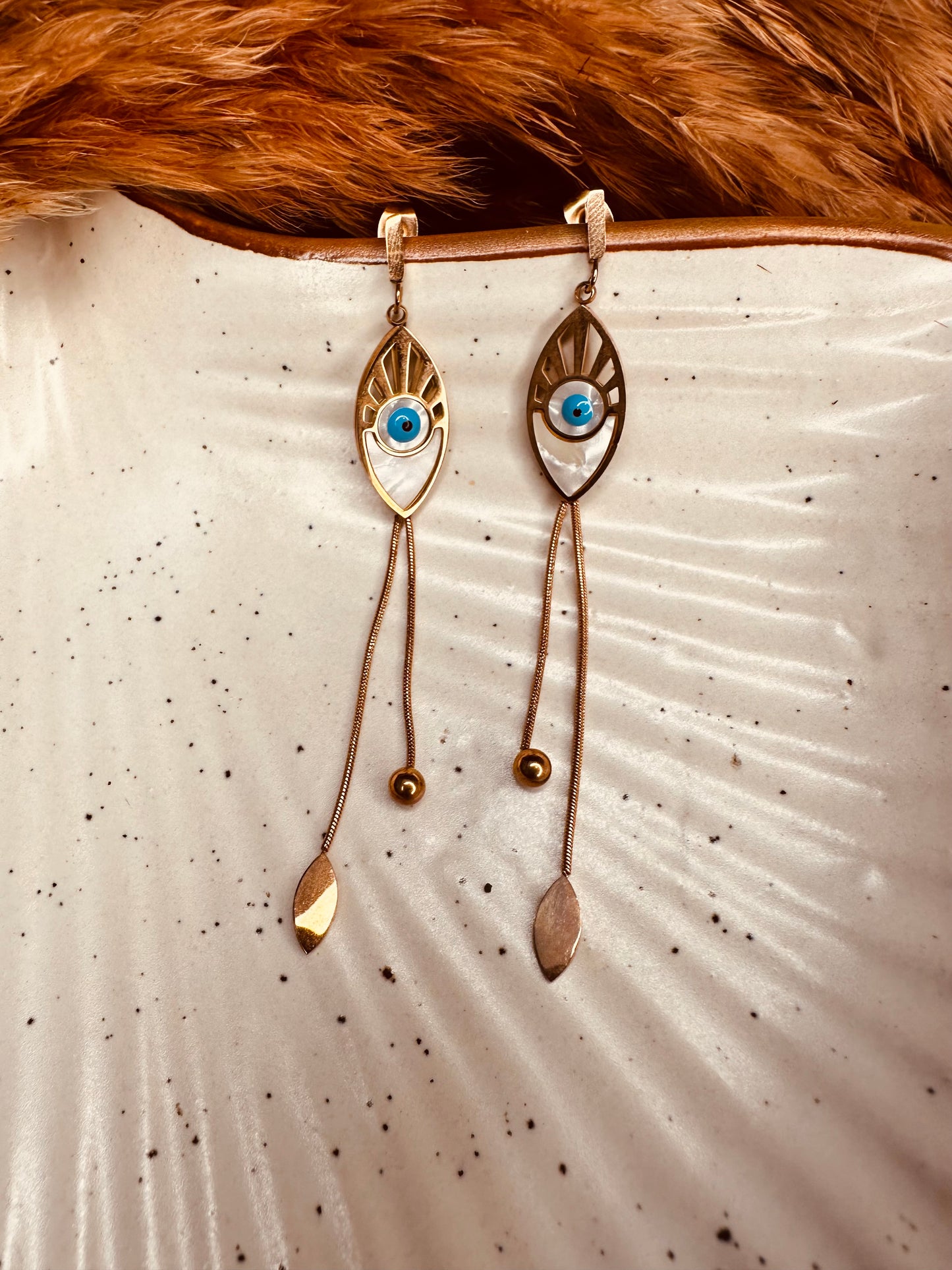 HeyBae Anti Tarnish Evil Eye Earrings | Stainless Steel Earrings for Women