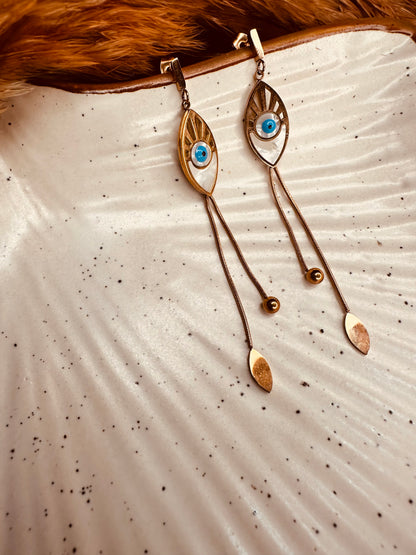 HeyBae Anti Tarnish Evil Eye Earrings | Stainless Steel Earrings for Women