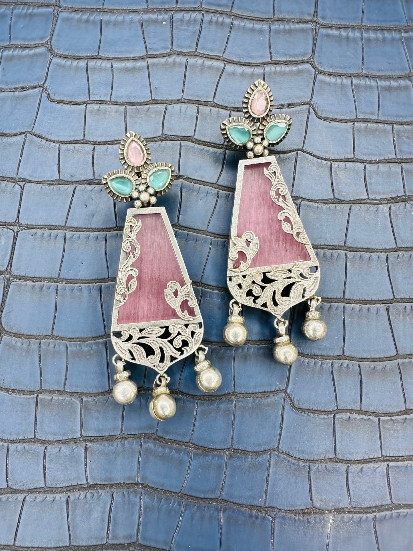 HeyBae Big Oxidised Earrings for Women – Ethnic & Western Statement Earrings