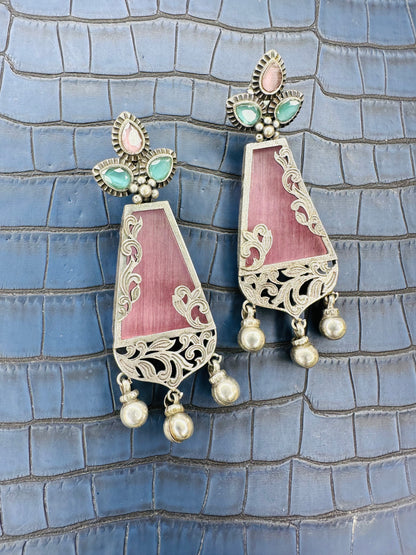 HeyBae Big Oxidised Earrings for Women – Ethnic & Western Statement Earrings