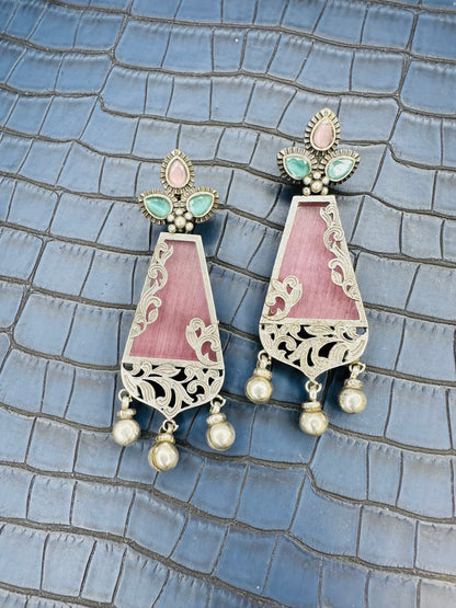 HeyBae Big Oxidised Earrings for Women – Ethnic & Western Statement Earrings