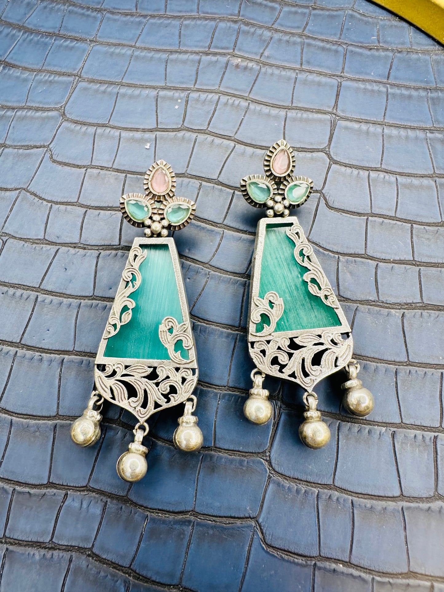 HeyBae Big Oxidised Earrings for Women – Ethnic & Western Statement Earrings