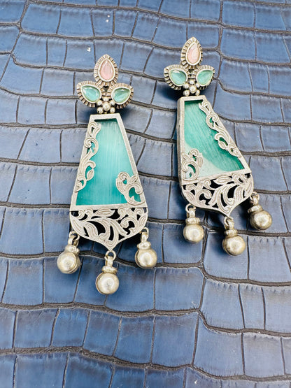 HeyBae Big Oxidised Earrings for Women – Ethnic & Western Statement Earrings