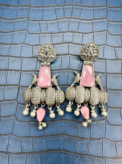 HeyBae Big Oxidised Earrings for Women – Ethnic & Western Statement Earrings