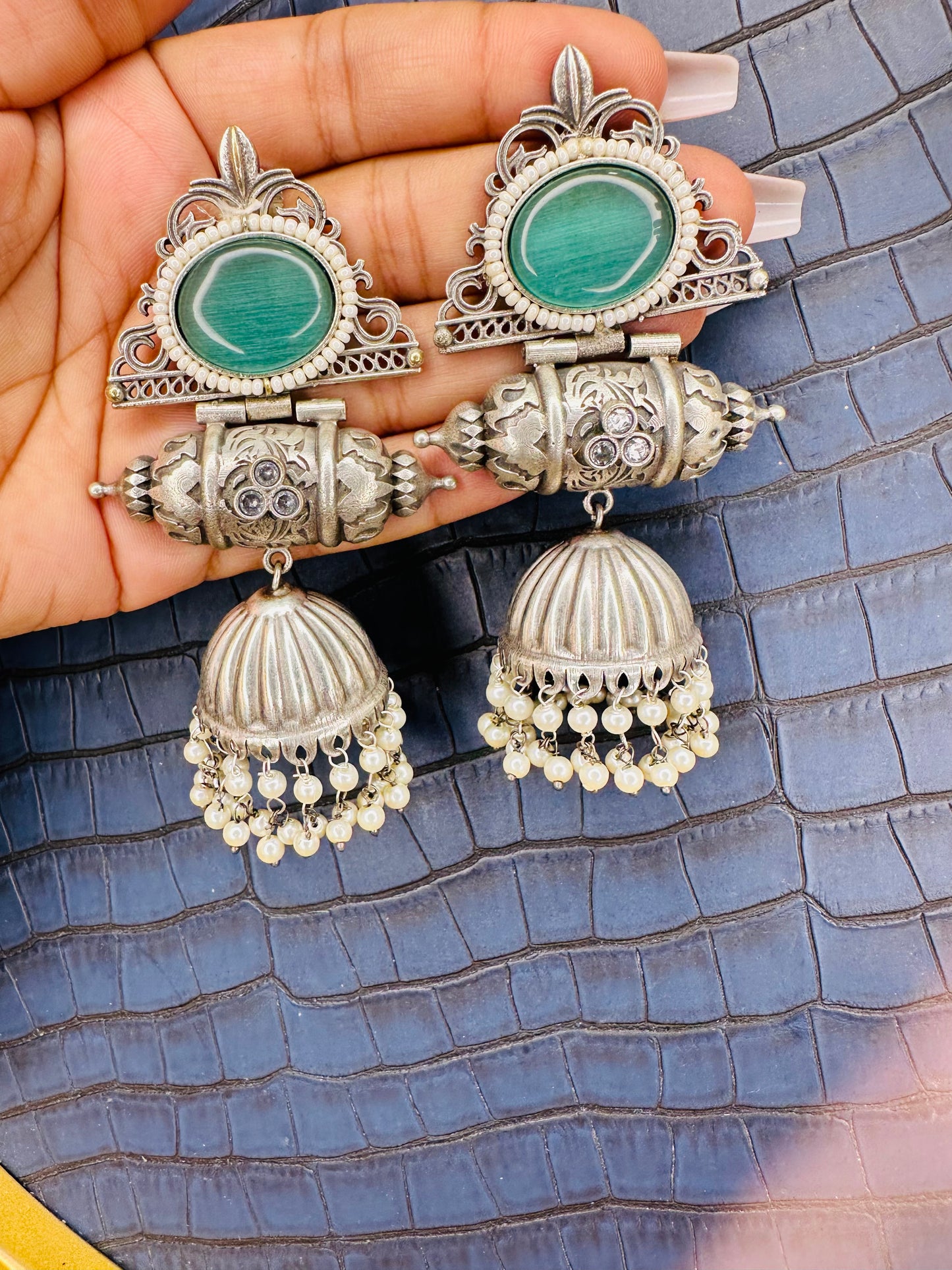 HeyBae Big Oxidised Earrings for Women – Ethnic & Western Statement Earrings