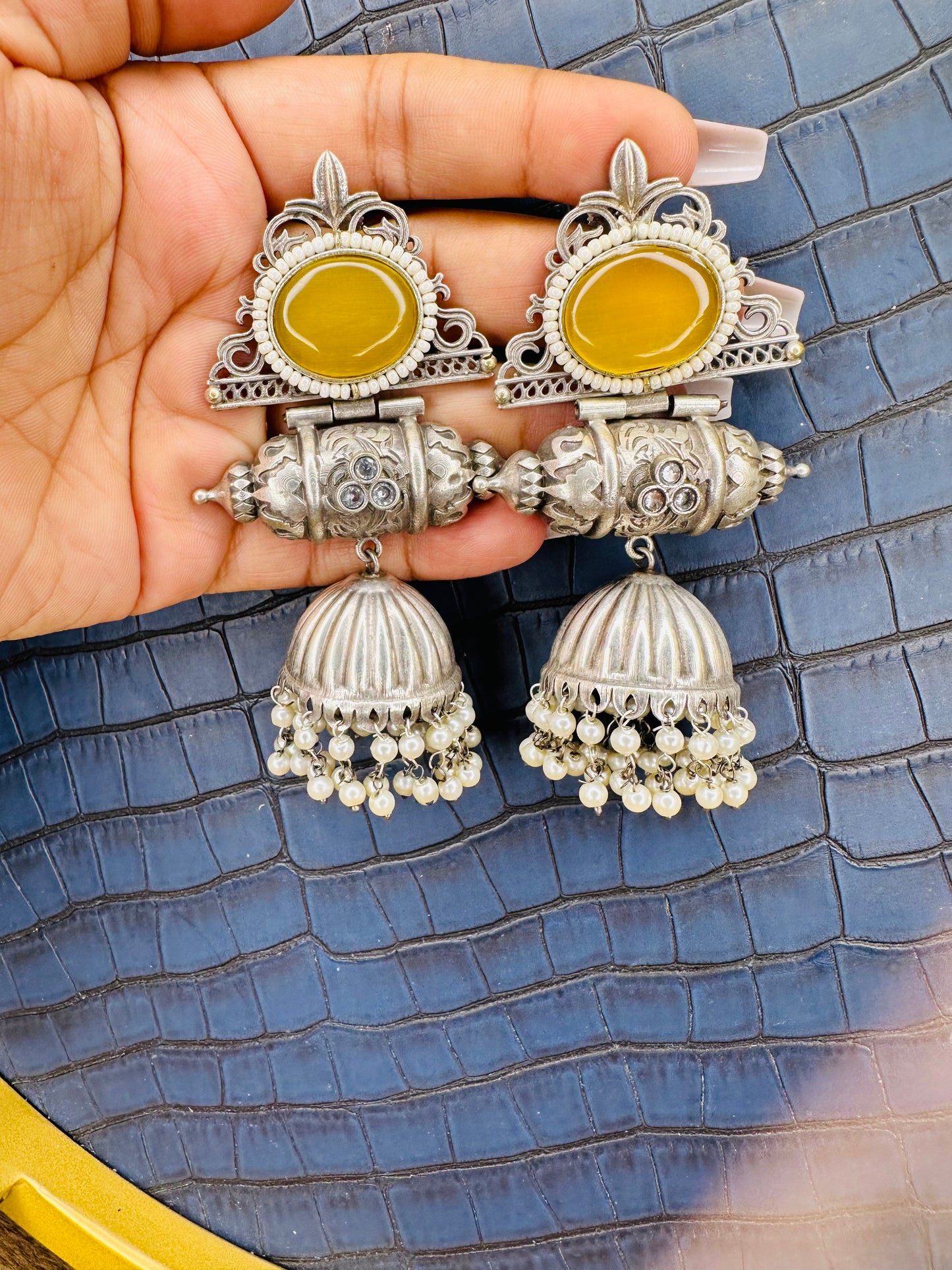 HeyBae Big Oxidised Earrings for Women – Ethnic & Western Statement Earrings