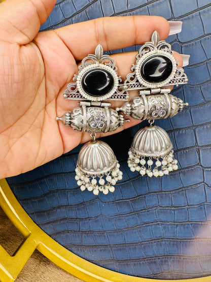 HeyBae Big Oxidised Earrings for Women – Ethnic & Western Statement Earrings