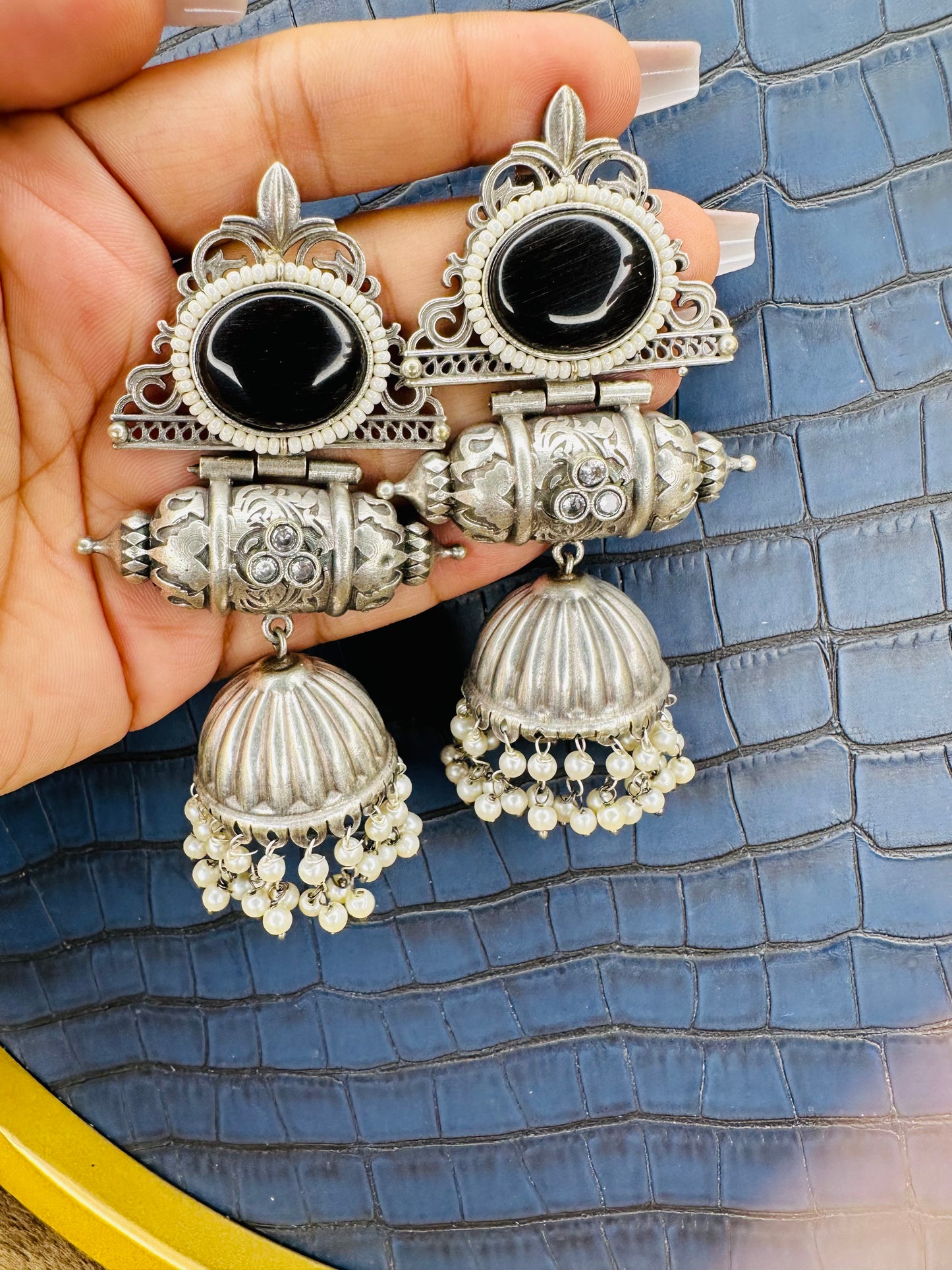 HeyBae Big Oxidised Earrings for Women – Ethnic & Western Statement Earrings