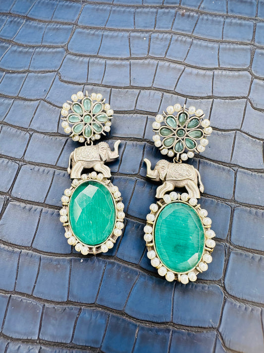 HeyBae Oxidised Elephant Stud Chandelier Earnings