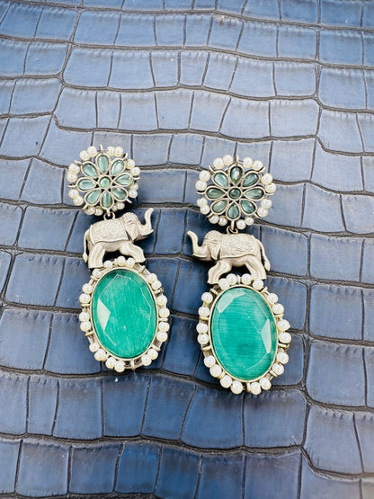 HeyBae Oxidised Elephant Stud Chandelier Earnings