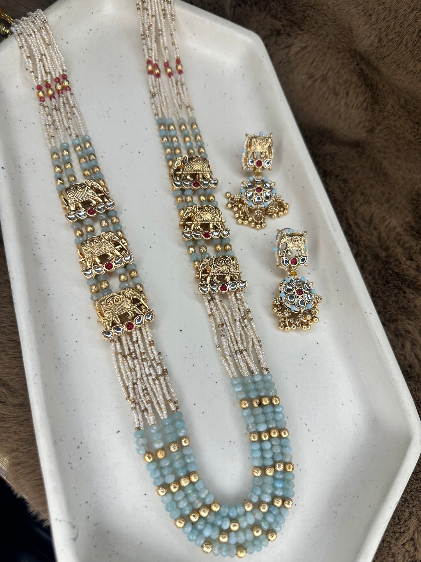 Necklace & earrings – storytelling temple jewelry