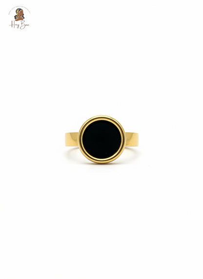 Midnight Black Gold Ring - Anti-Tarnish Statement Jewellery - Hey Bae
