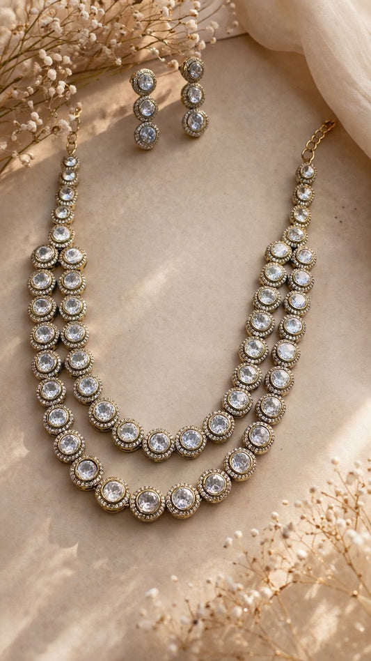 Hey Bae Classic Crystal Layered Necklace Set