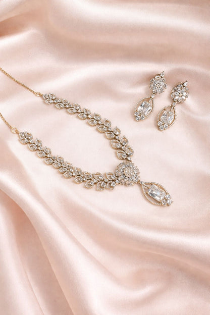 Crystal Bloom Bridal Necklace Set