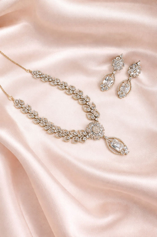 Crystal Bloom Bridal Necklace Set