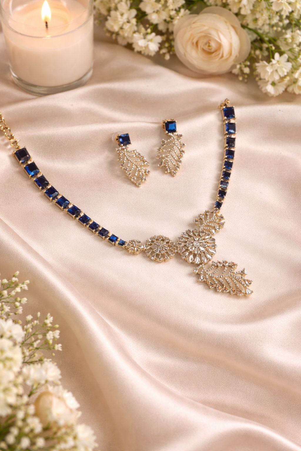 Hey Bae Sapphire Crystal Statement Necklace Set