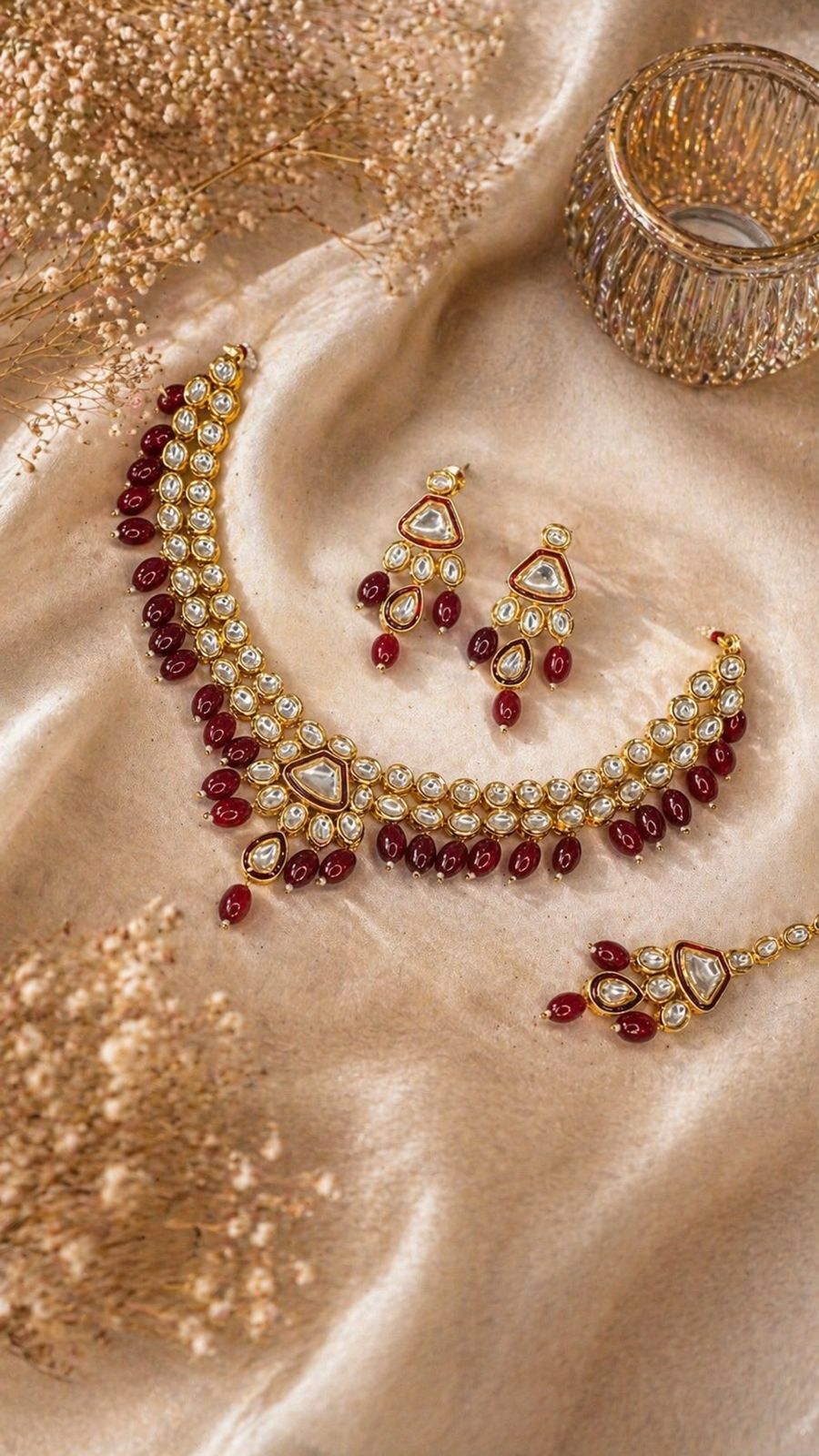 Hey Bae Ruby Kundan Choker Set
