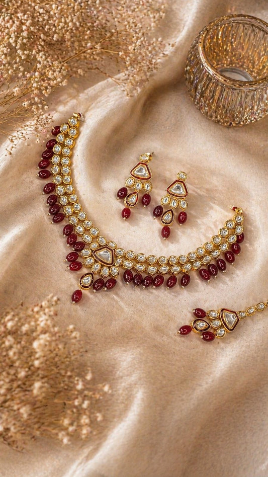 Hey Bae Ruby Kundan Choker Set