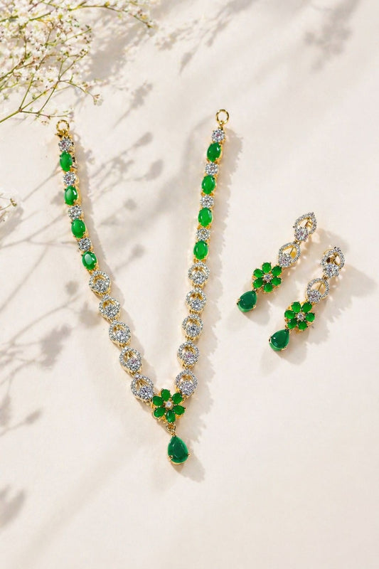 Gulnaar Emerald Necklace Set