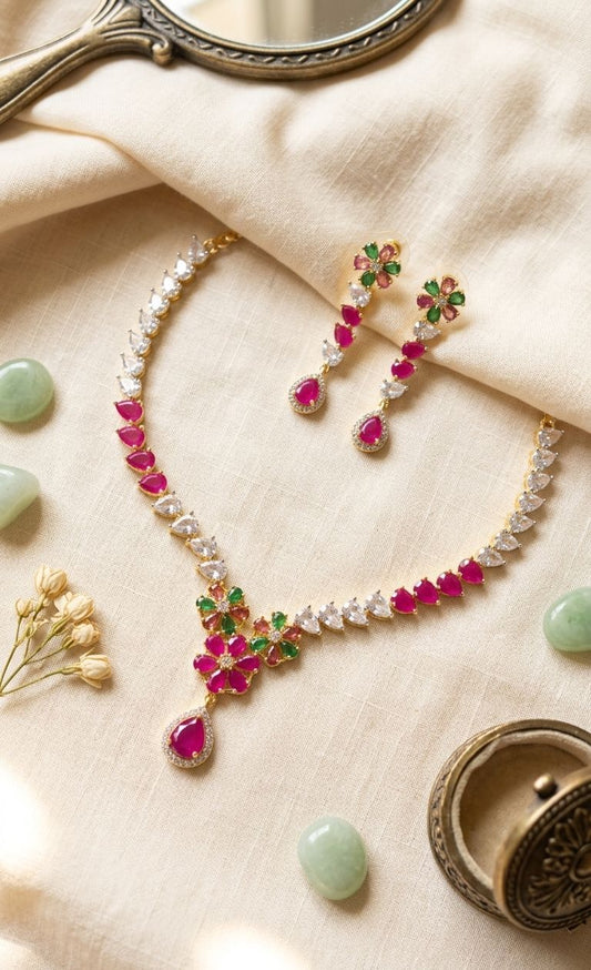 Gulnaar Blossom Necklace Set,