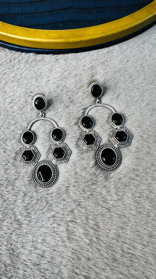 Vintage Oxidised Charm Earrings