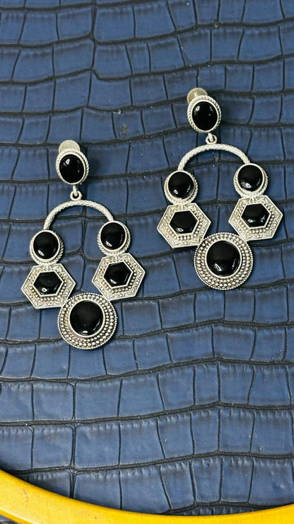 Vintage Oxidised Charm Earrings