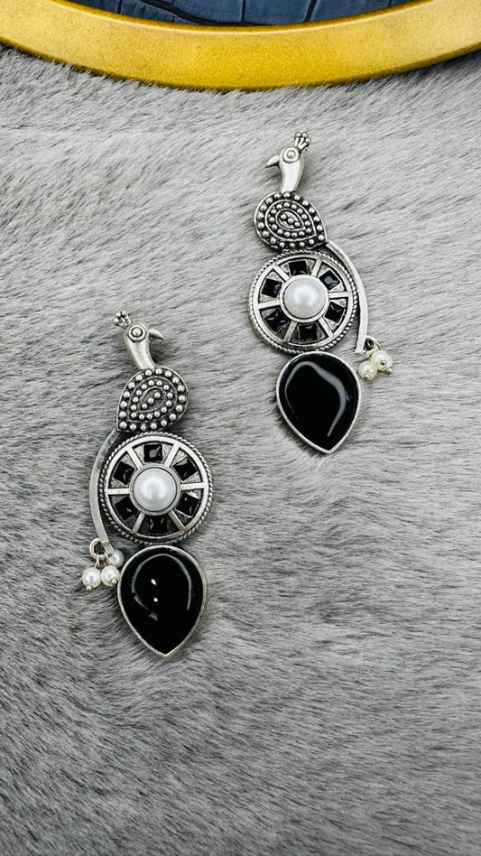 Mayur Shringar Black Pearl Earrings