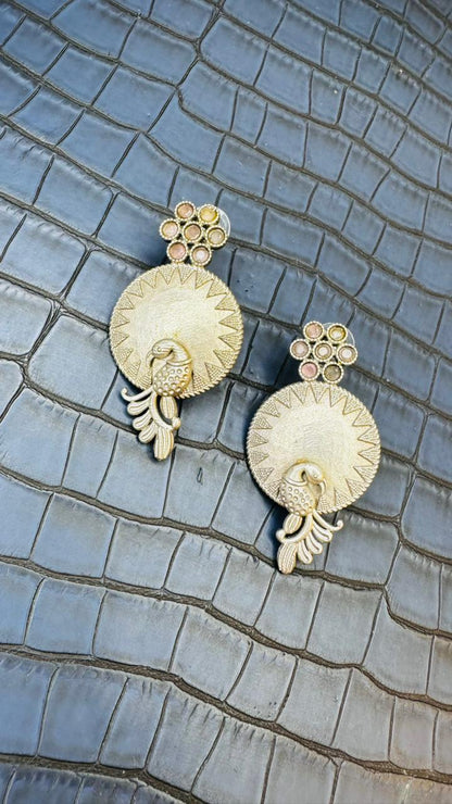 Peacock Aura Oxidised Earrings 🦚✨